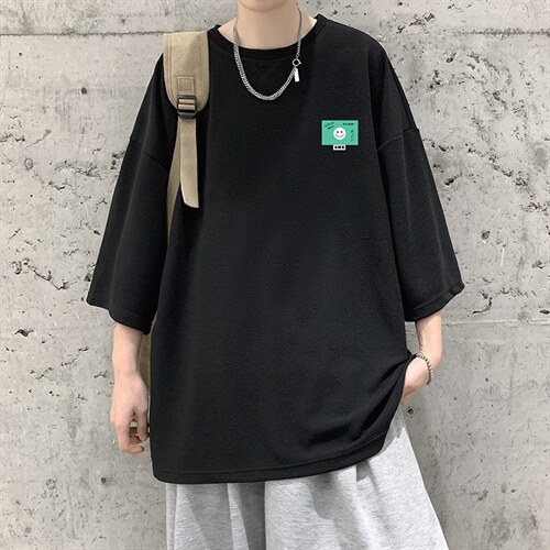 Q11264-P30春夏季七分袖t恤男大码五分袖男短袖中袖大皂风,男装T恤,电商A040