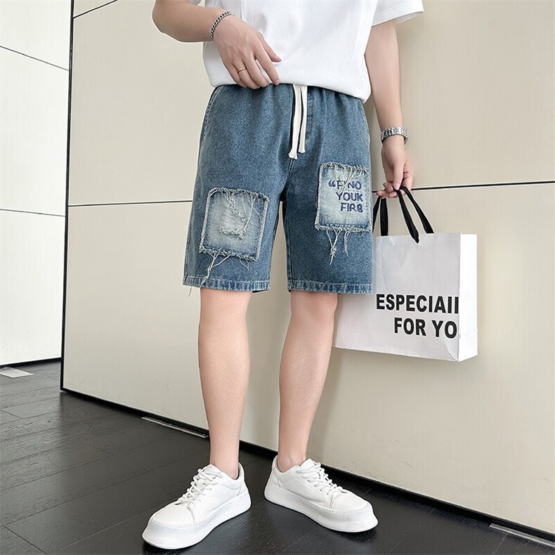 301A-1DK16P58控78店主风社会小伙男士夏季水洗五分牛仔裤潮,男装牛仔裤,星座301A-1