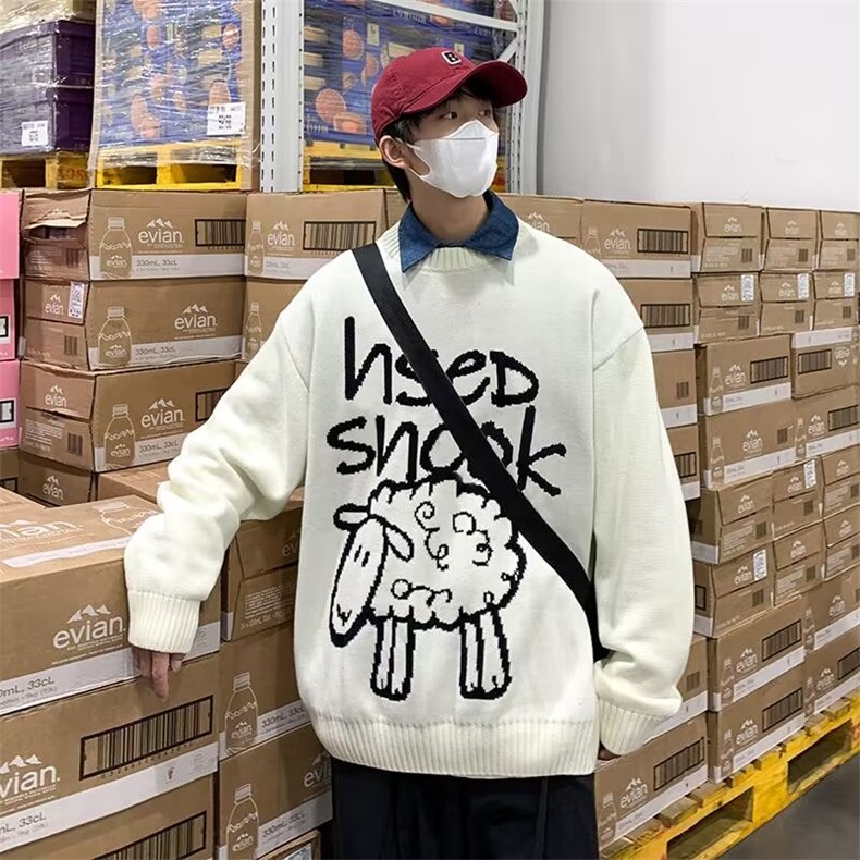 秋季套头休闲长袖文艺针织衫男青春流行ins毛衣圆领M817-P37,男装针织衫/毛衣,星座512-2