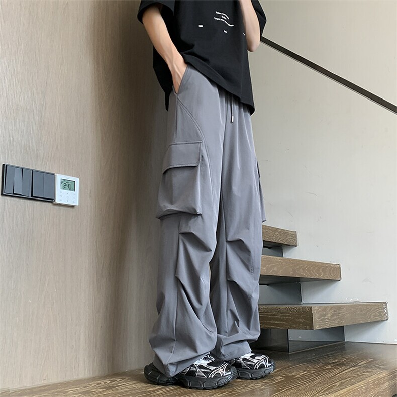 新款冰丝速干破缝拼接工装伞兵休闲裤XZ604-K207-特P35控68,男装工装外套,星座604
