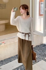 镂空罩衫吊带连衣裙时尚套装女2025春秋季新款韩系显瘦收腰两件套，女装运动套装，浙宝285（原212）