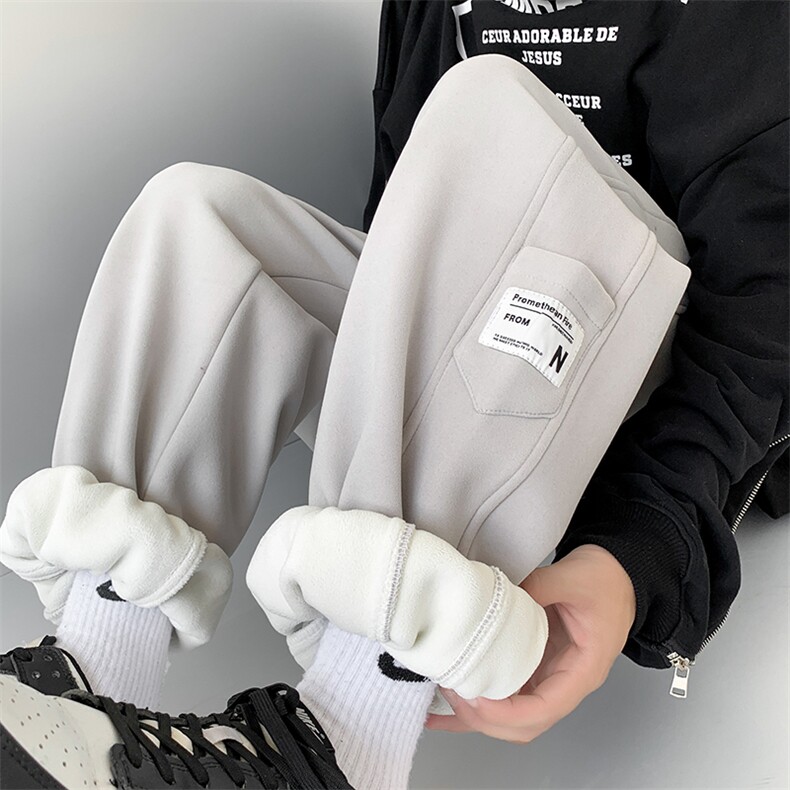 秋冬厚款男宽松休闲束脚l休闲裤加绒加厚运动裤D321-1-DM304-P60，商品下架区商品下架区，电商D321-1