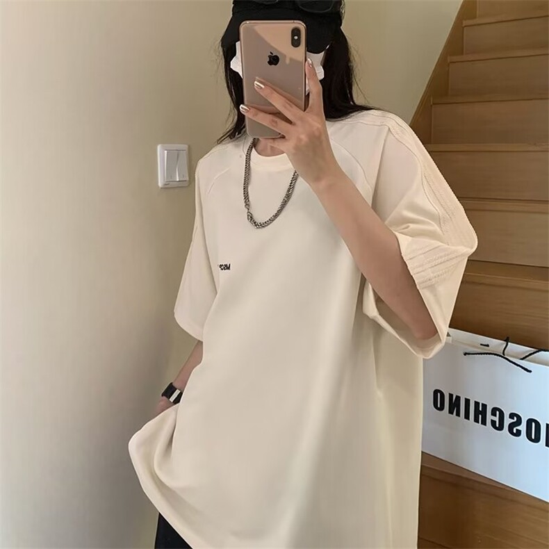 2024新款中性风短袖T恤男夏季美式hiphop七分袖上衣现货T1779-P38,男装T恤,星座512-4