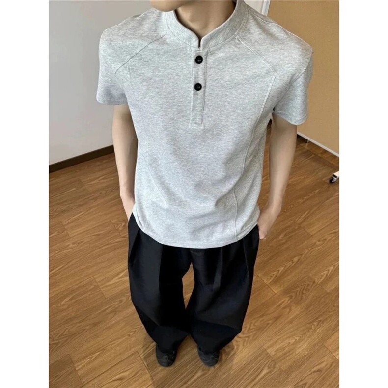 【网图慎用】亨利领POLO衫五分短袖T恤W977/特P16,男装T恤,电商A094