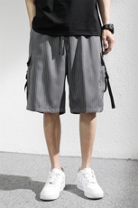 7XL-M条纹工装休闲短裤男2023夏季新款胖子宽松五分裤加肥加大码，男装休闲裤，钱塘717(原712)