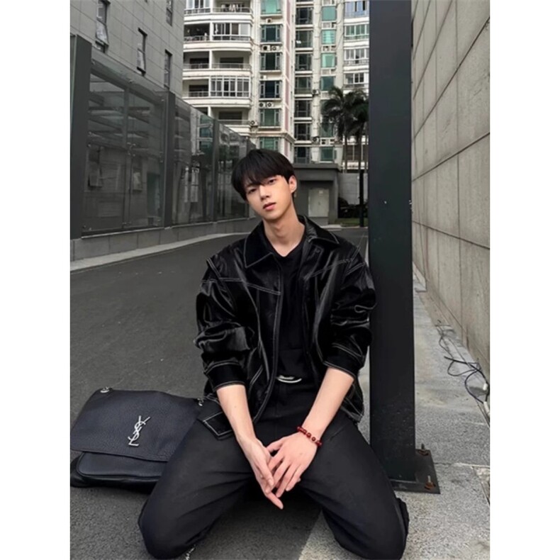 706-1-PY045-P50特P大量现货春季男士皮夹克痞帅皮衣外套,男装夹克,星座706-1