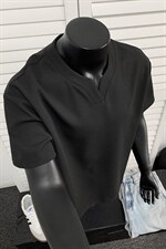 假模特批250克男装夏季新款大码宽松短袖T恤夏装V领打底衫S399P20，男装T恤，电商A233-1