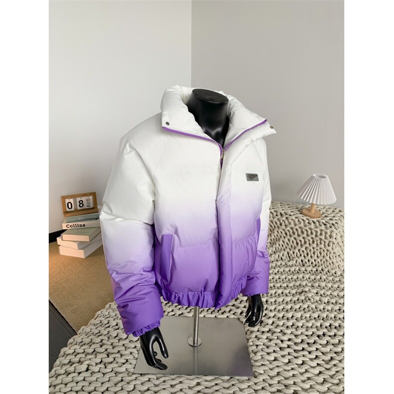 XZ-230-1MY702假模简约轻奢百搭扎染渐变休闲立领面包服P118控158，鞋类箱包手腕包，星座230-1