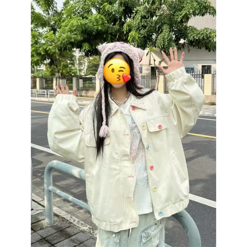 翻领碎花小香风外套女春秋款复古设计感小众上衣夹克小个子潮,男装夹克,星座506A