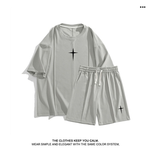 夏季潮牌宽松短显高显瘦袖短裤篮球服一套运动套装TZ52-特批70