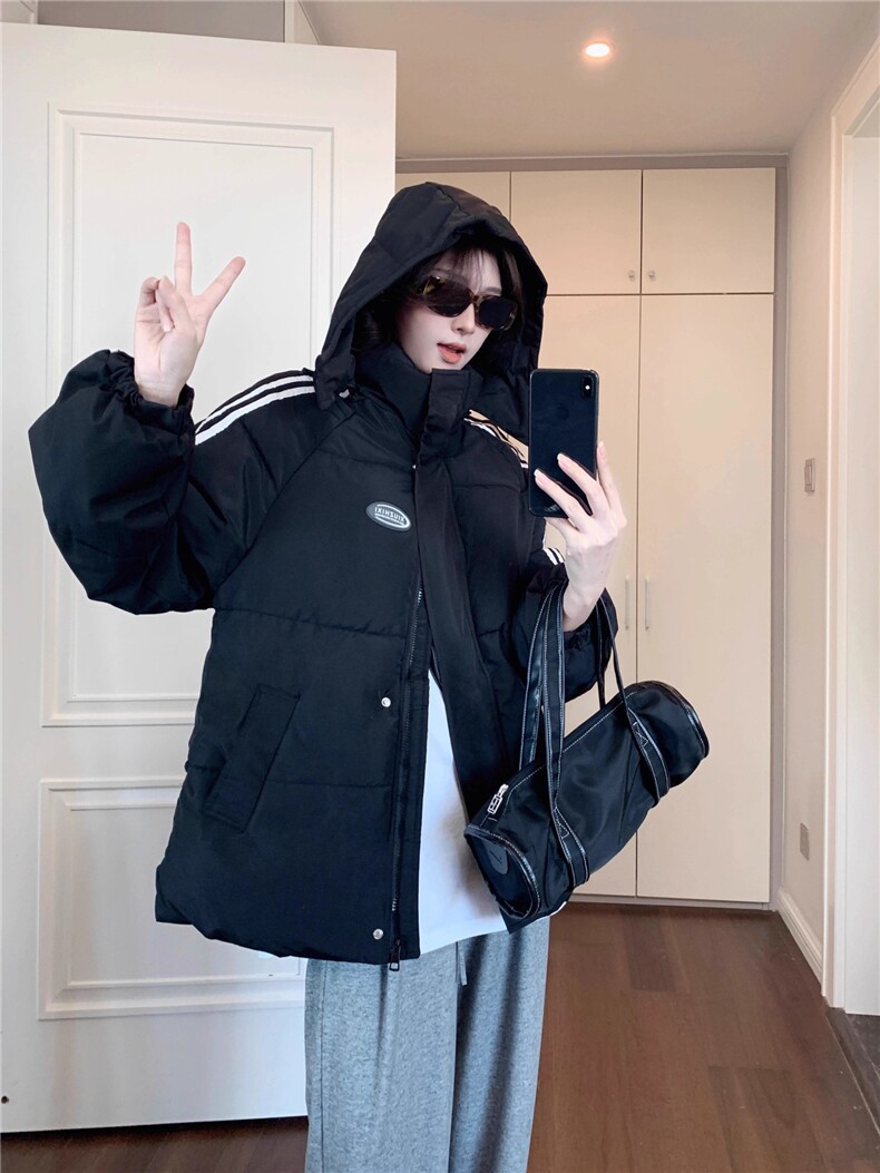 短款羽绒棉服女2025新款冬季学生加厚黑色棉袄韩系小个子棉衣外套,男装棉衣,星座506A