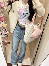 女秋款气质修身显瘦皇冠刺绣针织开衫优雅百搭长袖毛衣外套，女装针织衫/毛衣，美莎羊绒