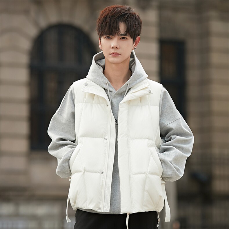 新款青少年冬季短款休闲时尚男士羽绒马甲25091P185，女装马甲，电商A355（原A415）