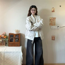 网图棒球领夹克春秋复古徽章设计高街宽松显瘦外套YY803-特P41，男装夹克，电商C216