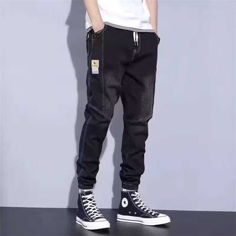 男士牛仔裤潮牌2026新款工装宽松束脚哈伦百搭帅气休闲长裤子大码,男装牛仔裤,星座715-4