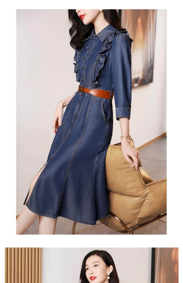 现货牛仔连衣裙，女装连衣裙，迪蔓君翔