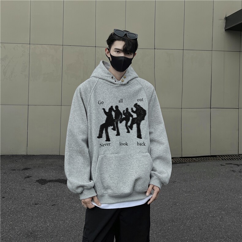 美式重磅440克纽扣印花连帽卫衣秋冬直播潮男棉套头外套GW01C-P65,女装短外套,星座216(原A116)