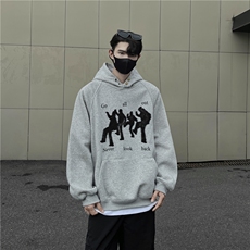 美式重磅440克纽扣印花连帽卫衣秋冬直播潮男棉套头外套GW01C-P65，女装短外套，星座216(原A116)