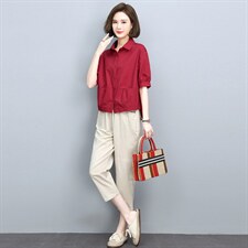 休闲套装女早秋2025年秋季新款宽松减龄时尚洋气小个子妈妈两件套，女装套装/套裙，依恋蒂丝