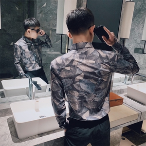 312A-835-P60  2025春夏社会精神小伙修身时尚衬衣长袖男衬衫B图片