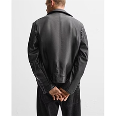文艺简约日系秋冬仿皮斜拉链机车夹克朋克皮衣外套Y1020-P90网图，男装夹克，电商B245