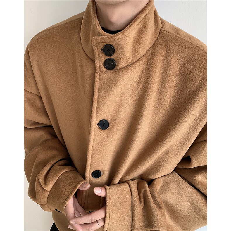 冬季高级感立领毛呢外套韩版潮流夹克ins痞帅棉服上衣 D383 P108图片