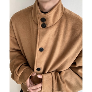 冬季高级感立领毛呢外套韩版潮流夹克ins痞帅棉服上衣 D383 P108图片