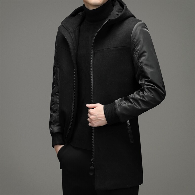 V6995钱塘2020-3秋冬新款羊毛呢子中年男士夹克连帽休闲外套P112,男装夹克,钱塘207-3