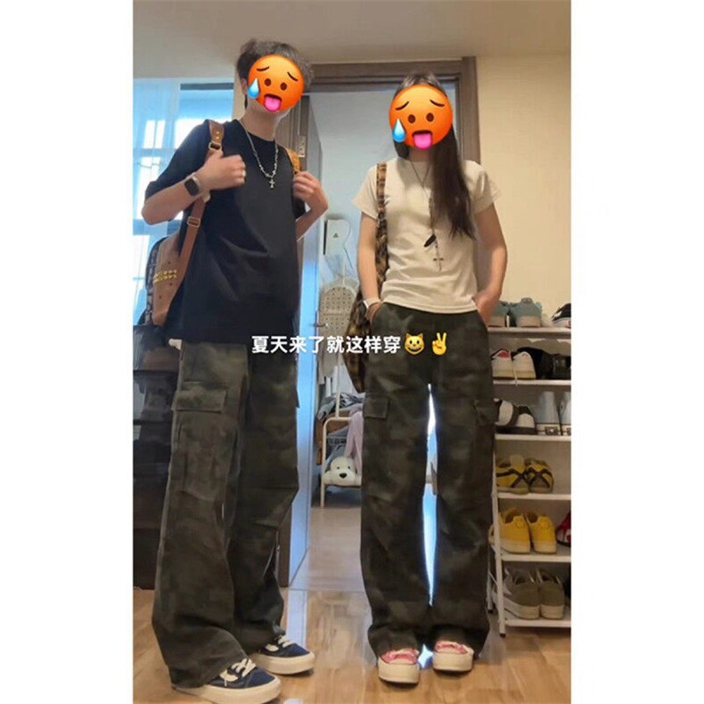 迷彩阔腿工装牛仔裤ZK0335-特批53图片