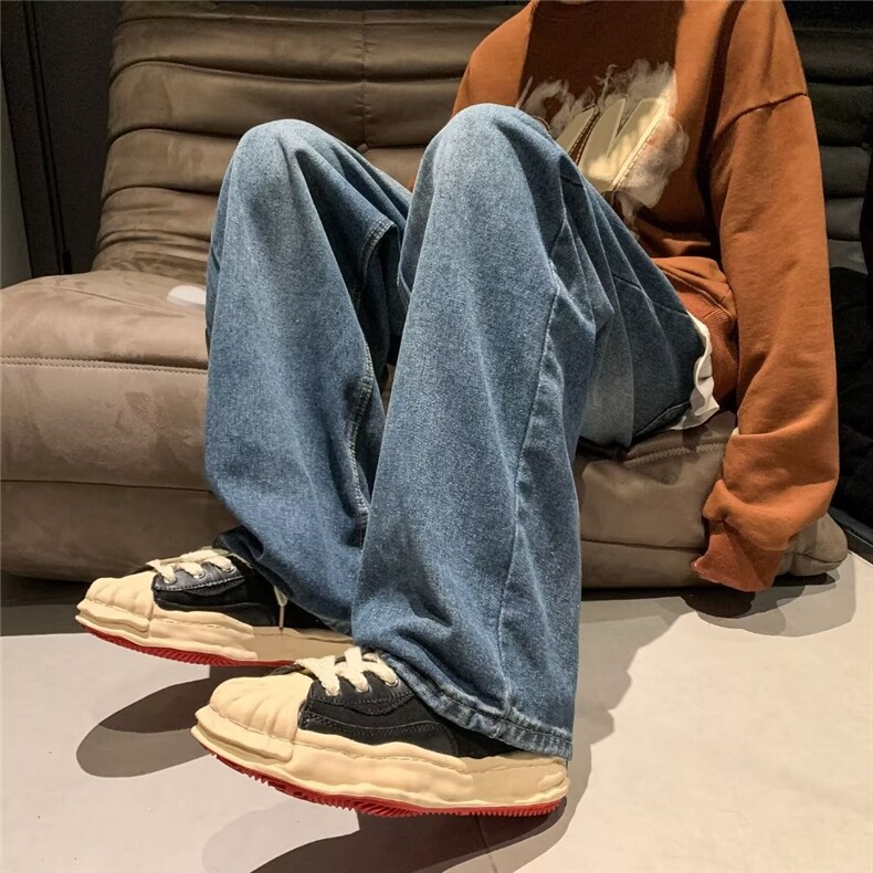 M18602潮牌长裤慵懒时尚都市流行港风牛仔裤休闲秋季男帅气新款,男装牛仔裤,四季星座218-1