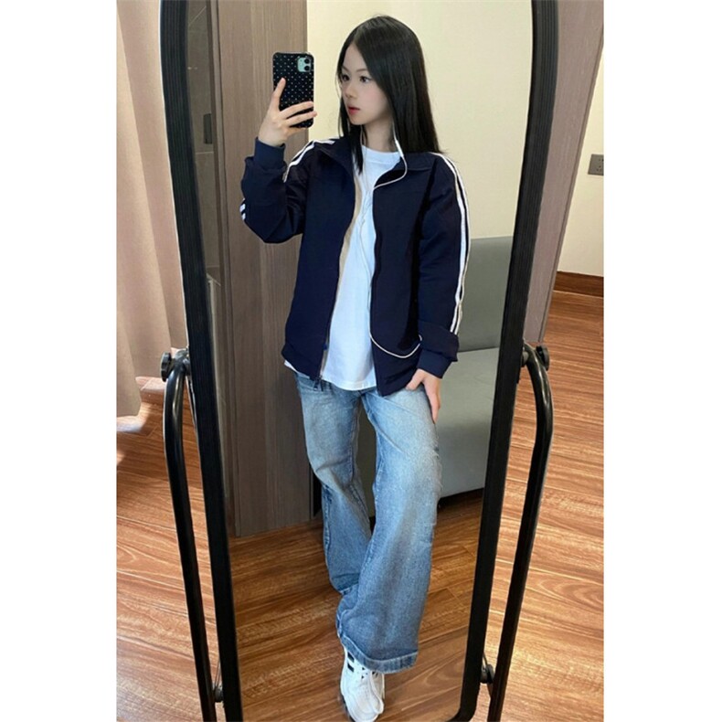 短款立领外套男秋季美式潮牌三条杠运动夹克cleanfit棒球服J116,男装夹克,星座1116A（原606A-3）