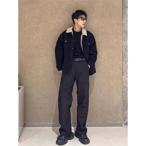 现货加绒牛仔棉服男冬季棉衣外套羊羔绒翻领夹克毛领MY1089-P110图片