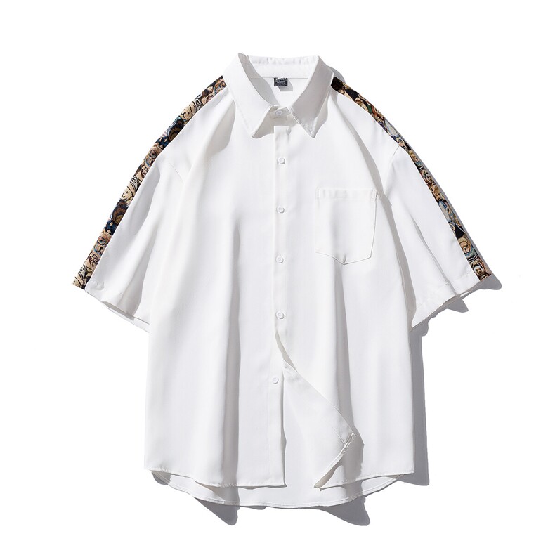 1小熊短袖衬衫男+短裤大码M-5XL套装92%聚酯纤维8%氨纶TZ77058P70,男装牛仔裤,星座226-2