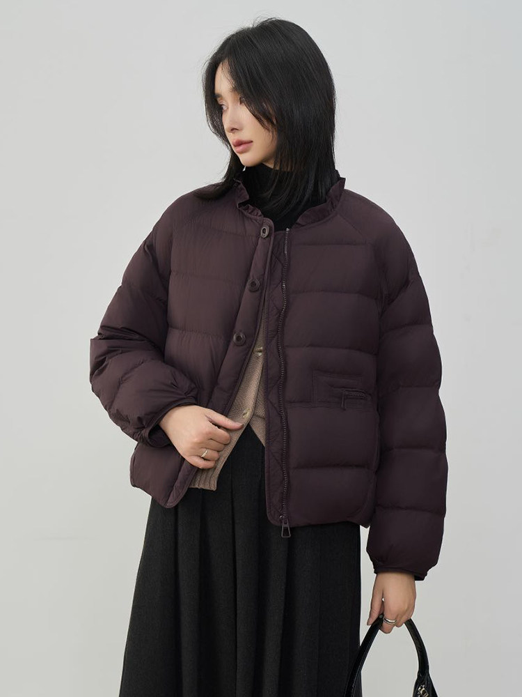 2025年冬季休闲风白鸭绒保暖常规90白鸭绒,女装羽绒服,阳光伊恋