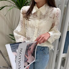 韩版绣花衬衫，女装衬衫，PURE