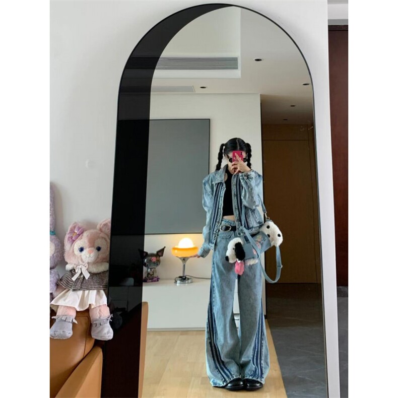 【有货】美式复古垫肩牛仔外套男女款潮牌条纹夹克J7009HH-特P70,男装夹克,星座1007（原301D）