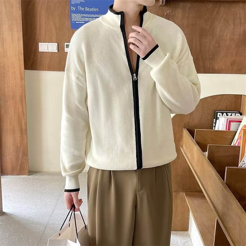开衫毛衣男外套春秋季新款轻熟风男装拉链针织衫男士外穿上衣MB23,男装针织衫/毛衣,星座1116A-2（原606A-1）