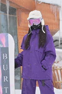 新款防风防水单板双板加棉加厚连帽滑雪服外套男女HF58-P160控268图片