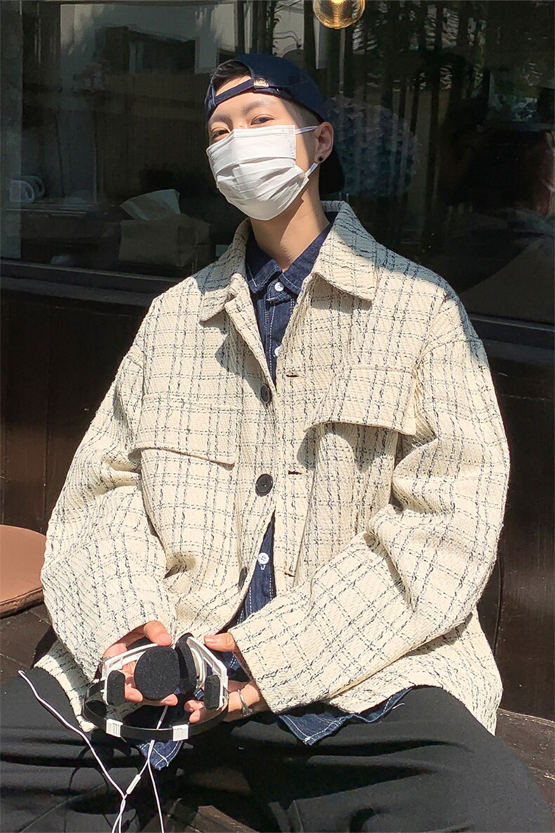 JK6088/P55春装新款小香风夹克男宽松潮流韩版学生大码外套上衣男,男装夹克,电商A141