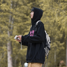 B225-A6437-P55-X69-连帽卫衣-印花-聚酯纤维，男装卫衣，电商B225