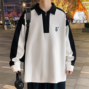 2023 HT23018加绒 外景大码翻领印花长袖T恤M-5X HT23832-P60图片
