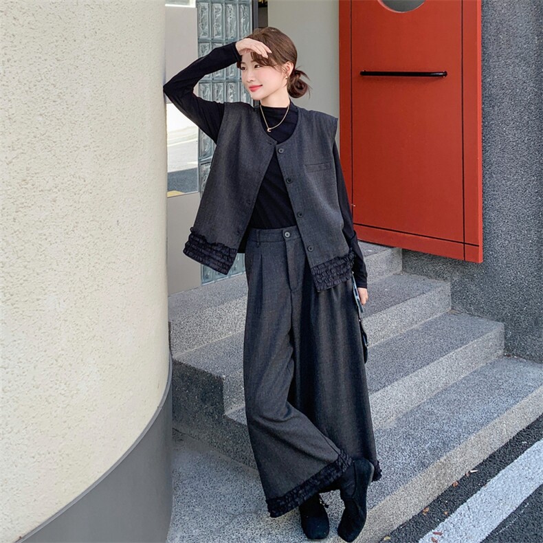 马甲+阔腿裤两件套套装2C075-816,女装套装/套裙,2C075