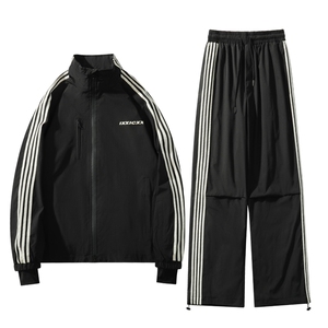 户外防水拼接条纹俩件套登山服男女滑雪服套装TZ031-P235控338图片