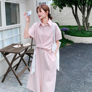 粉色设计感蕾丝拼接假两件无袖长裙夏季新款重工艺显瘦连衣裙女图片