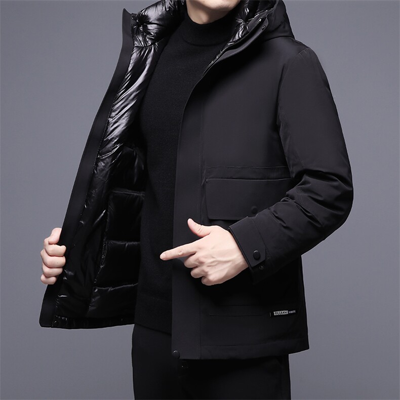 男装中年冬季男士连帽商务休闲外套新款加厚保暖羽绒服爸爸装上衣,男装羽绒服,电商B212（原钱塘6029）