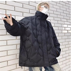 8164菱形格棉衣小众设计感时尚棉服潮流男款宽松韩版加厚情侣外套，男装棉衣，星座308A-1（原309B-1）
