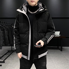 冬季男潮牌加厚保暖韩版帅气两道杠连帽羽绒服外套HOZ01-P170，男装羽绒服，星座1105-3