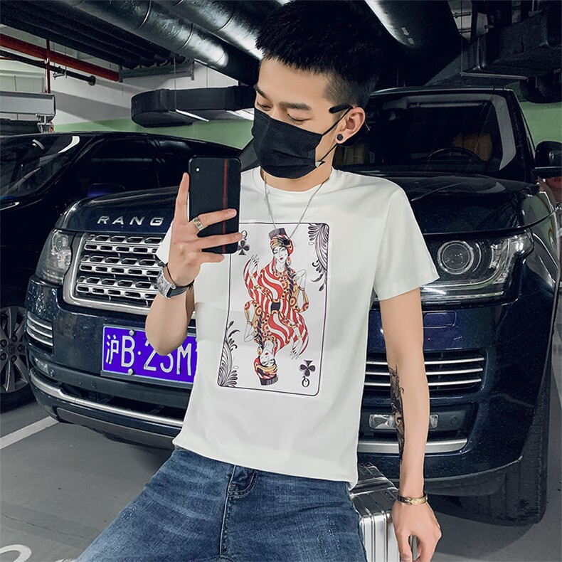 T052021年夏季新款社会小伙反光短袖男创意潮流印花T恤,男装T恤,星座102A（原电商D309-1）