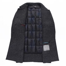 LCZ2107秋冬季双面呢落肩袖中长款羽绒可脱卸款韩版毛呢外套P400,男装毛呢大衣,电商B360