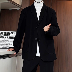 N6169/P95加棉P105冬季新开叉呢料毛呢西服男宽松外套上衣呢大衣图片